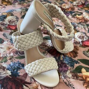 Steve Madden White Quilted Heels